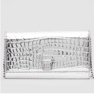 Burberry Metallic Embossed Bag w/ Detachable Strap